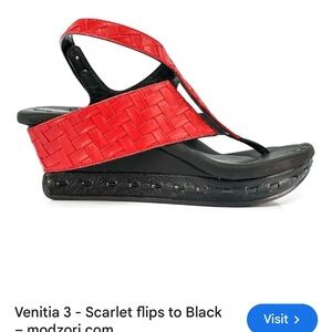 Modzori Reversible Black and Red Sandals
